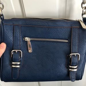 Charming Charlie navy blue purse with long strap